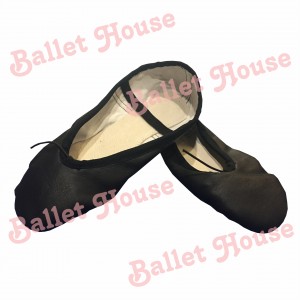 Zapatillas media punta cuero negro